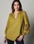 Blouse dentelle manches longues blousantes (vert mousse)