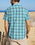  Chemise &agrave; carreaux manches courtes polycoton (bleu)