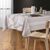 Nappe bicolore imprimé feuillage entretien facile (naturel)