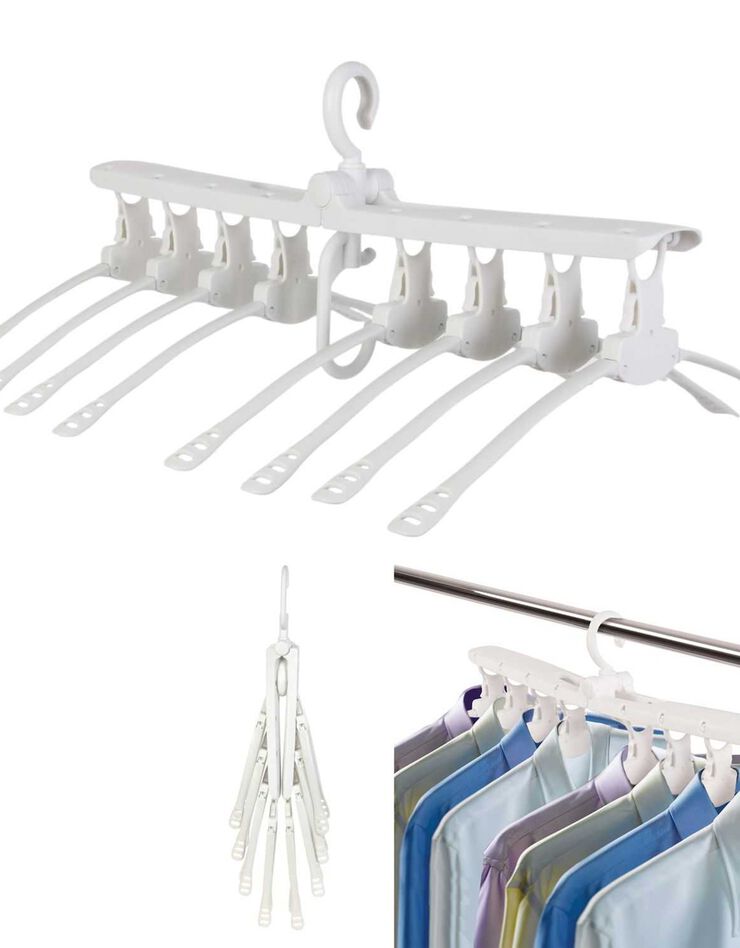 Séchoir à cintres rétractables (blanc) Séchoir à cintres rétractables (blanc)