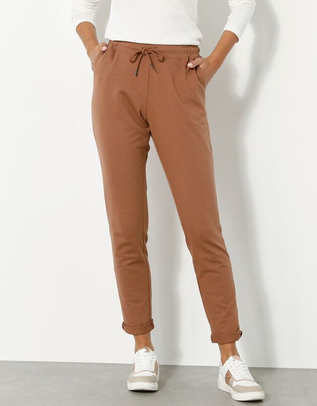 Pantalon jogpant ceinture élastiquée molleton  (caramel)