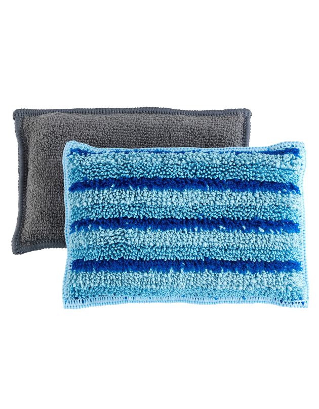 Éponge microfibre - lot de 2 (bleu+gris)