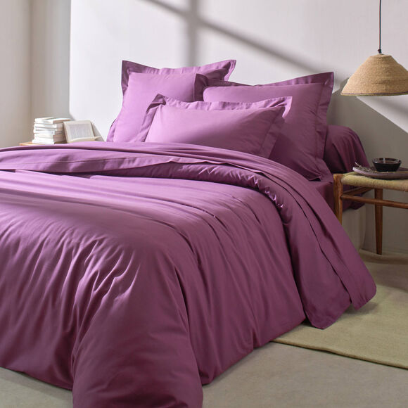 Linge de lit uni polyester-coton Colombine (figue)