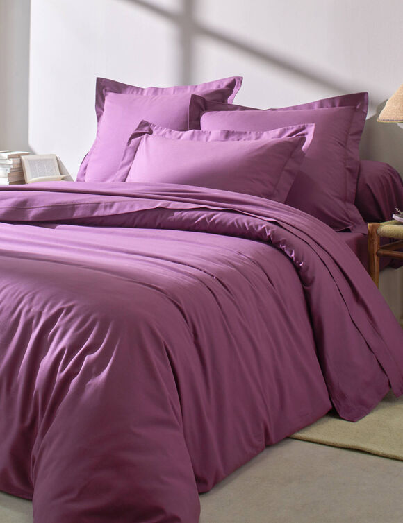 Linge de lit uni polyester-coton Colombine (figue)