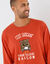 Pyjama message motif hibou manches longues  (orange / anthracite)