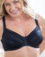 Soutien-gorge forme minimiseur tulle brod&eacute; et maille  - avec armatures (noir)