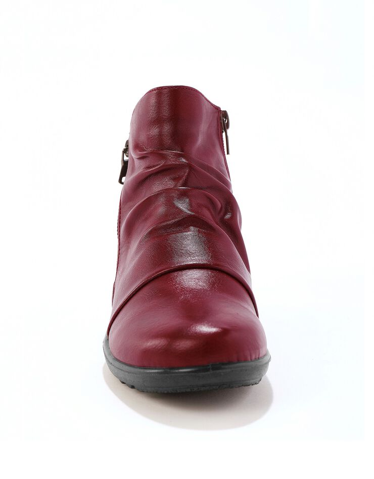 Boots plissées compensées bi-matière - bordeaux (bordeaux)