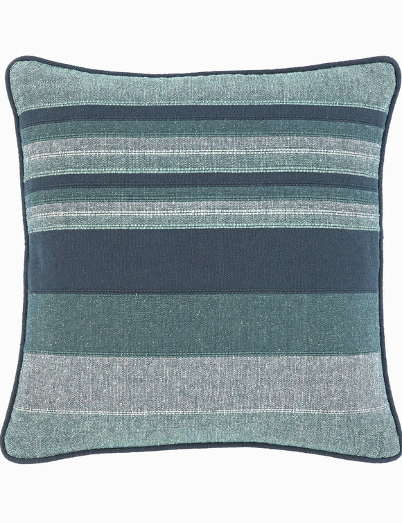 Housse coussin multicolore coton tissage artisanal - lot de 2 (bleu marine)