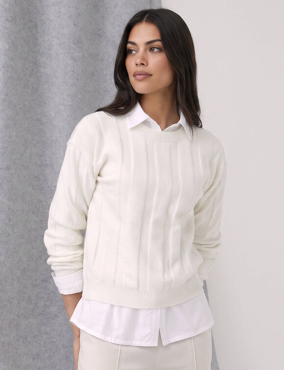 Pull col rond  (&eacute;cru)