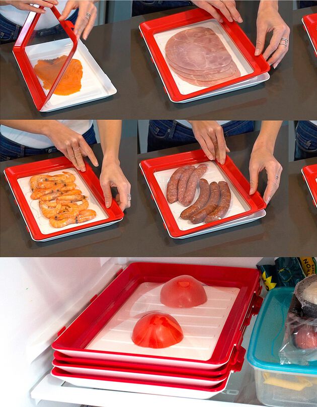 Plateau de conservation Clever Tray - lot de 2 (rouge)