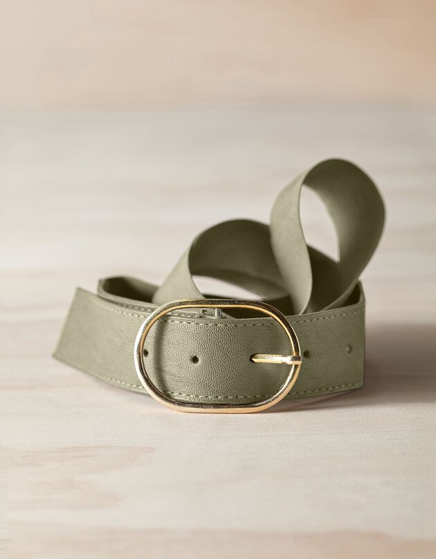 Ceinture élastiquée boucle métal (kaki)