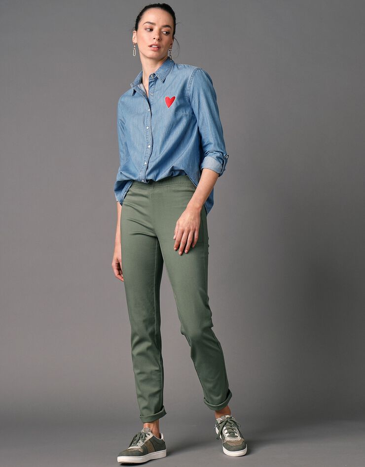 Pantalon sculptant effet ventre plat taille élastiquée (vert mousse) Pantalon sculptant effet ventre plat taille élastiquée (vert mousse)