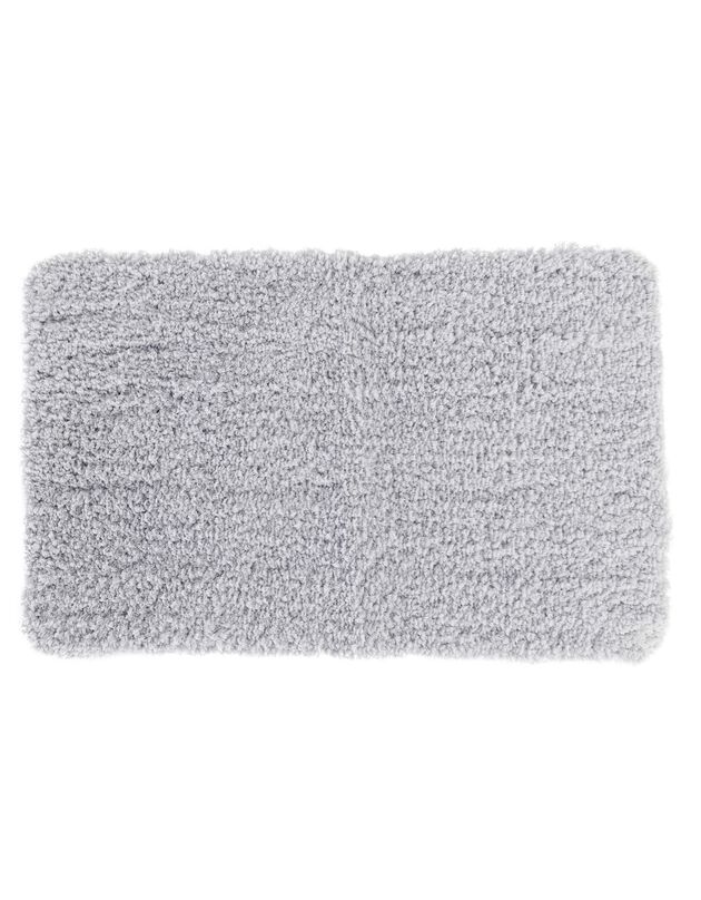 Tapis de bain uni moelleux microfibre (gris perle)