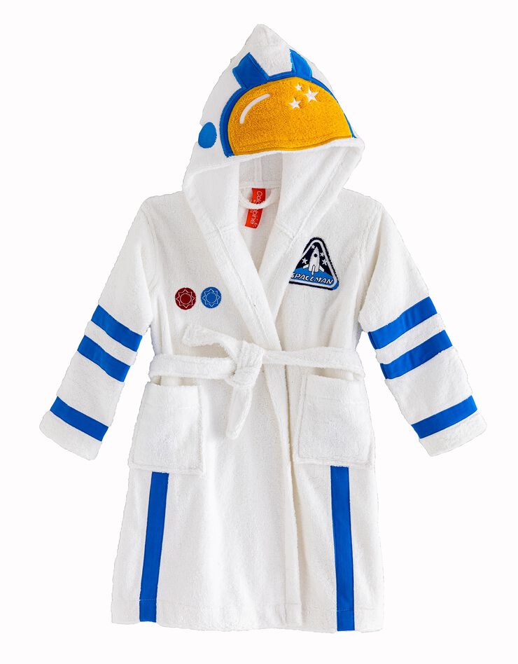 Peignoir de bain enfant astronaute éponge coton - 340g/m2 (blanc) Peignoir de bain enfant astronaute éponge coton - 340g/m2 (blanc)