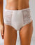 Culotte emboîtante taille haute microfibre et dentelle - lot de 2 (noir + ivoire)