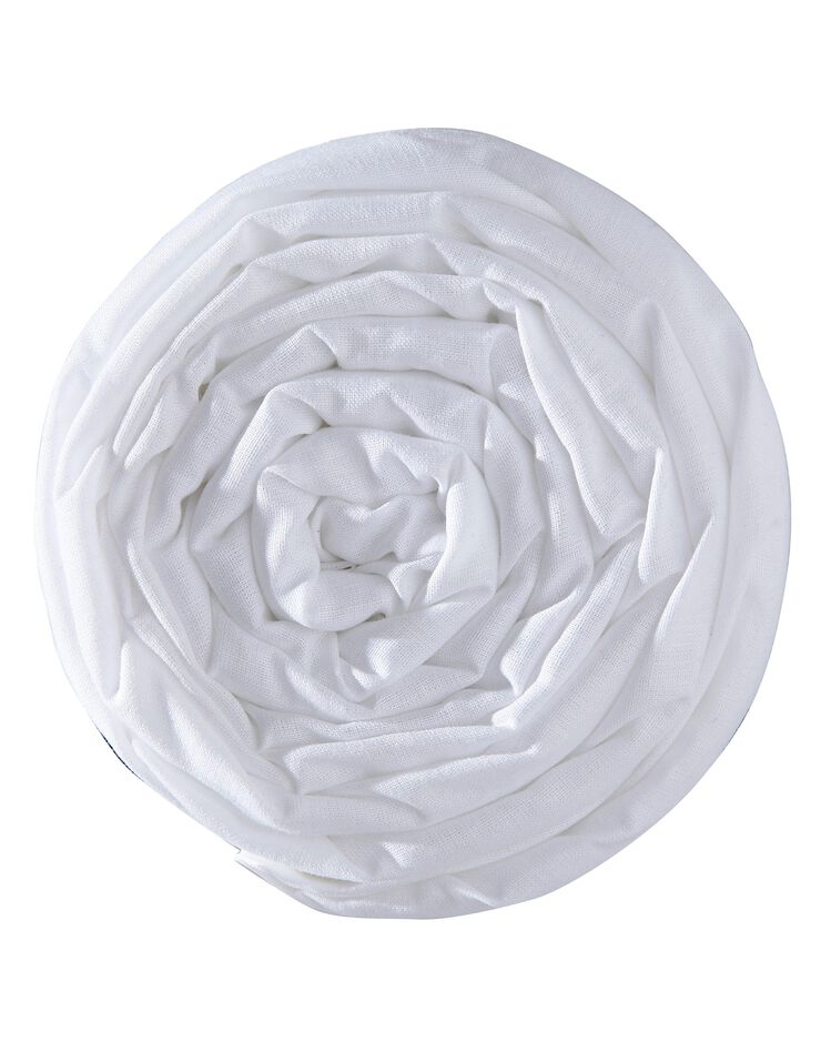 Drap-housse uni coton bonnet 32 cm (blanc)