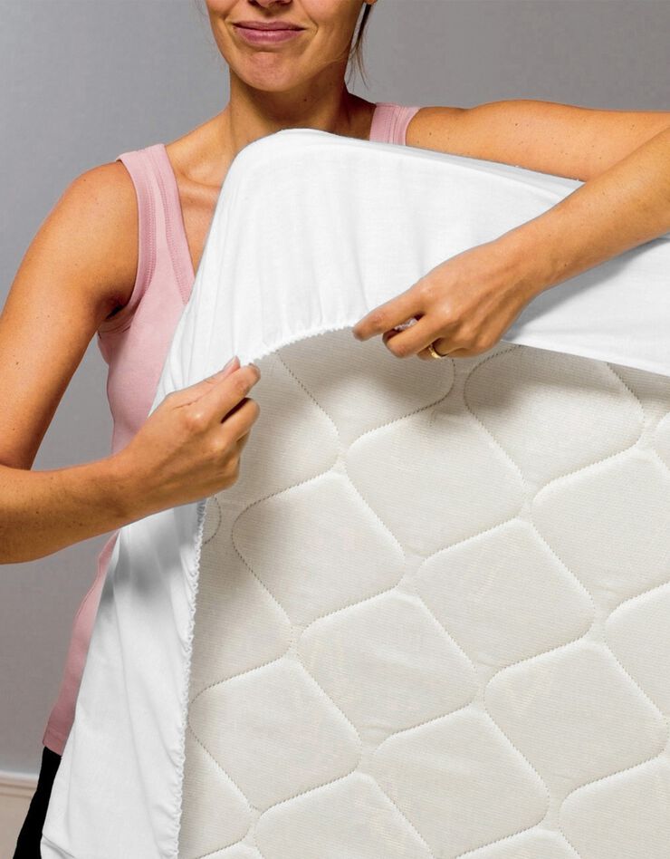 Surmatelas Luxe Royal enveloppe satin de coton (blanc) Surmatelas Luxe Royal enveloppe satin de coton (blanc)