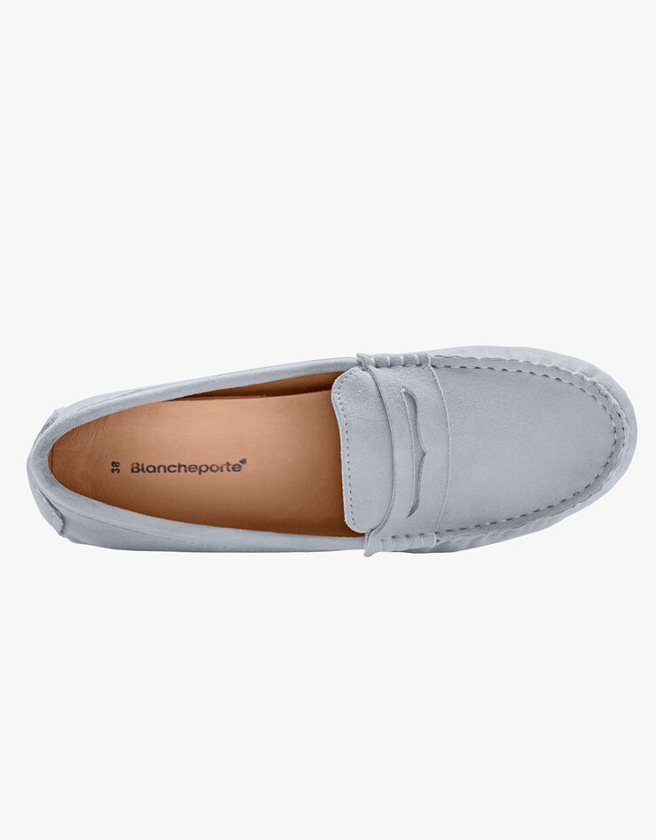 Mocassins en cuir velours (bleu)