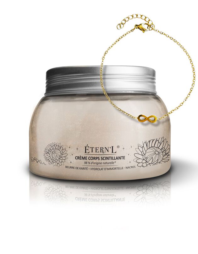 Crème scintillante pour le corps + bijou (unique)