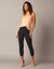Legging 3/4 macramé, taille élastiquée (noir)