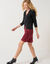 Gilet col V boutonné base asymétrique (noir)
