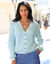 Gilet boutonné, maille perlée (bleu ciel)