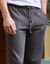 Pantalon jogging molleton bas élastiqué (anthracite chiné)