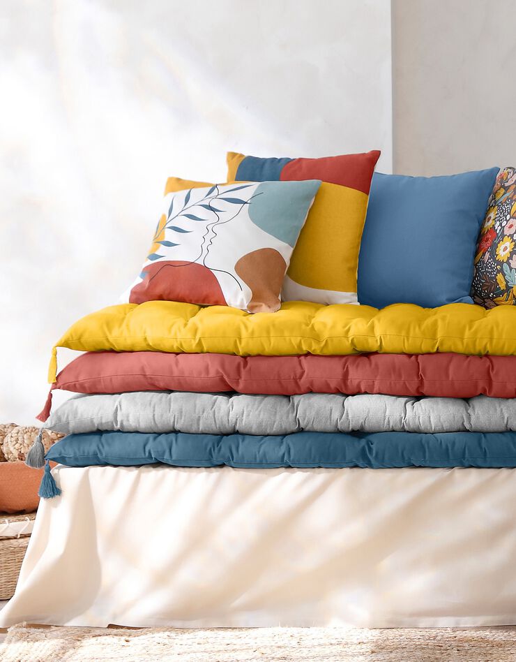 Housse de coussin unie bachette - lot de 2 (bleu prusse) Housse de coussin unie bachette - lot de 2 (bleu prusse)