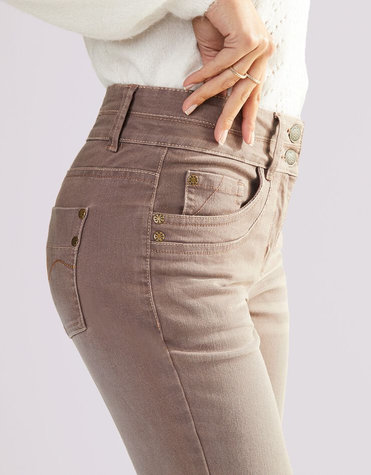 Jean coupe droite stretch couleur (taupe clair) Jean coupe droite stretch couleur (taupe clair)