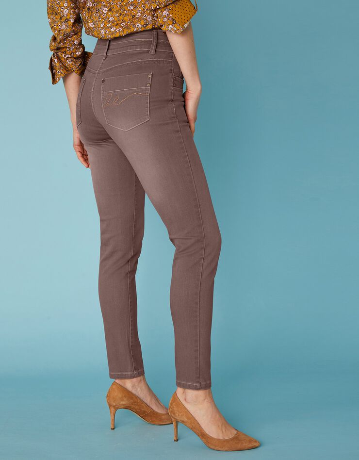 Jean 7/8ème fuselé couleur stretch (taupe) Jean 7/8ème fuselé couleur stretch (taupe)