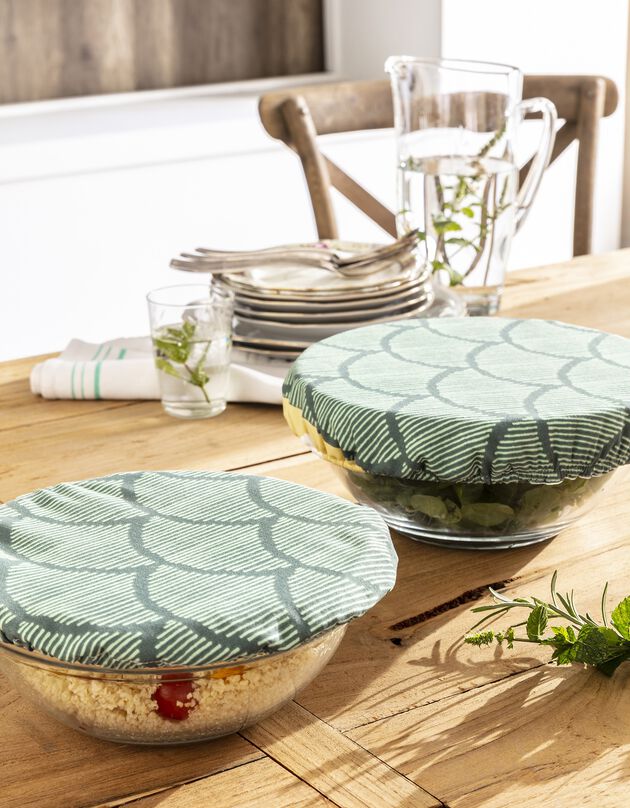 Charlotte alimentaire de conservation élastiquée, lot de 2 - collection upcycling (vert)