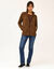 Veste zipp&eacute;e maille polaire, imprim&eacute;e (caramel / noir)