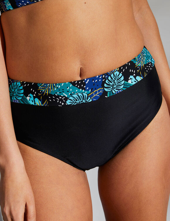 Culotte imprimée maxi ligne post-opératoire PALOMBIA  (noir / bleu)