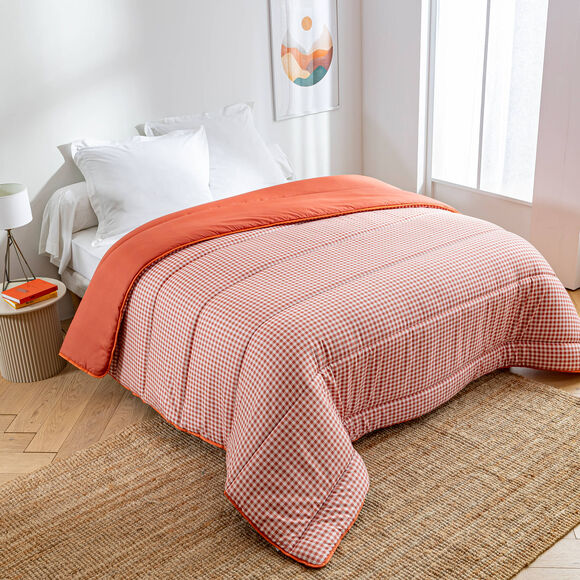 Couette microfibre imprim&eacute; vichy 200 g/m&sup2;  (tomette)