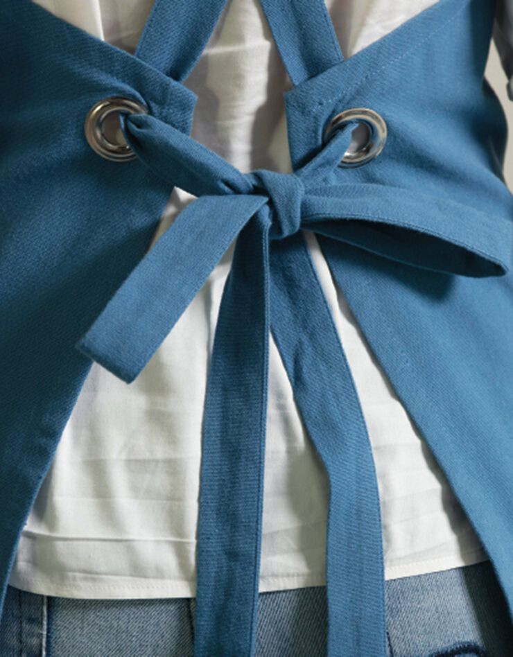 Tablier uni dos croisé (bleu) Tablier uni dos croisé (bleu)