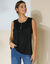 Débardeur à plastron macramé (noir)