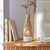 Vase bois peint - hauteur 28 cm (naturel/blanc)