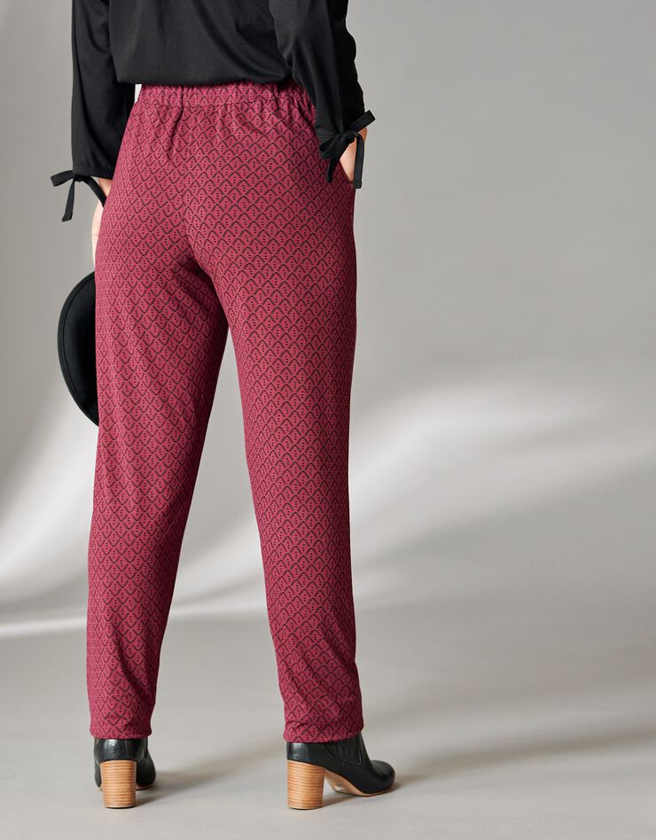 Pantalon maille imprimé (bordeaux / noir) Pantalon maille imprimé (bordeaux / noir)