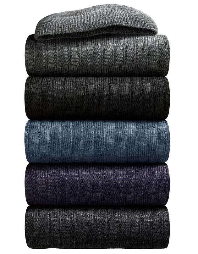 Mi-chaussettes Thermoperle® 90% laine - lot de 2 paires (noir)