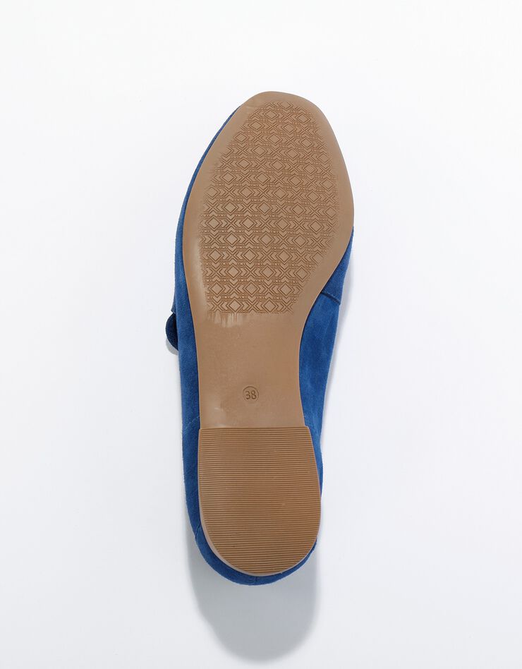 Mocassins croûte de cuir (bleu)