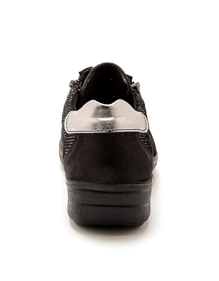 Derbies confort extra-larges lacés et zippés en cuir - noir (noir) Derbies confort extra-larges lacés et zippés en cuir - noir (noir)