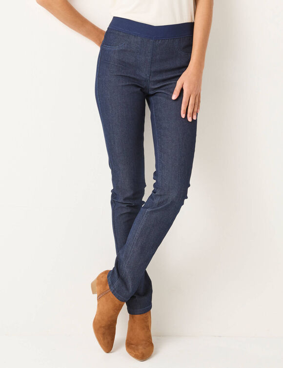 Jegging denim taille &eacute;lastiqu&eacute;e - petite stature (brut)