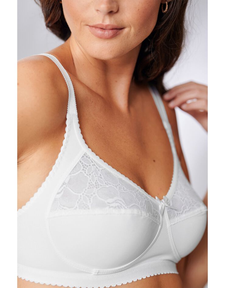 Soutien-gorge dentelle et microfibre sans armatures (blanc) Soutien-gorge dentelle et microfibre sans armatures (blanc)
