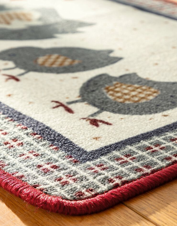 Tapis cuisine motif cocotte et ses poussins (unique)