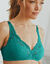 Soutien-gorge forme croisée uni brodé Olbia - sans armatures (émeraude)