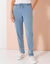 Pantalon jogpant maille effet jean, ceinture élastiquée (bleached)