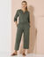 Chemise unie, mélange coton-lin (bronze)