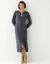 Robe pull longue boutonn&eacute;e, manches longues (gris chin&eacute;)