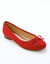 Ballerines plates microfibre (rouge fonc&eacute;)