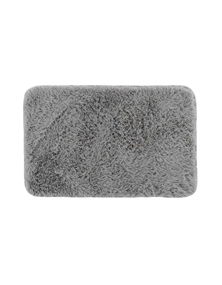 Tapis fausse fourrure - rectangulaire (gris)